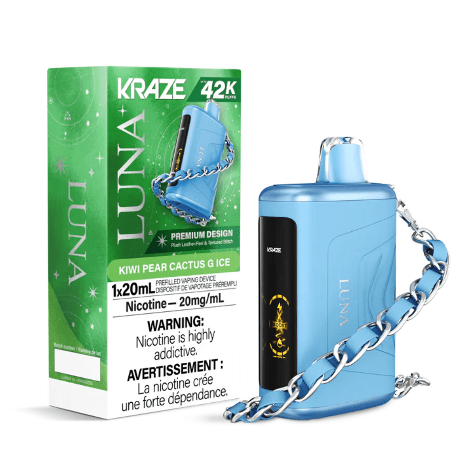 Kraze Luna Disposable Vape-Kiwi Pear Cactus G Ice Brandon Vape SuperStore and Cannabis Manitoba Canada