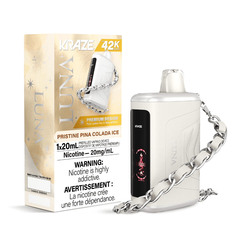 Kraze Luna Disposable Vape-Pristine Pina Colada Ice IN MB Brandon Vape SuperStore and Cannabis Manitoba Canada