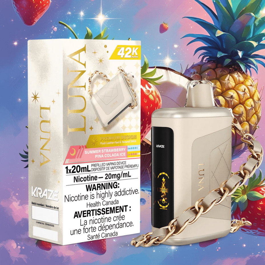 Kraze Luna 42K Disposable Vape-Summer Strawberry Pina Colada Ice Brandon Vape SuperStore & Cannabis Kraze Luna 42K Disposable Vape-Summer Strawberry Pina Colada Ice Brandon Vape SuperStore & Cannabis