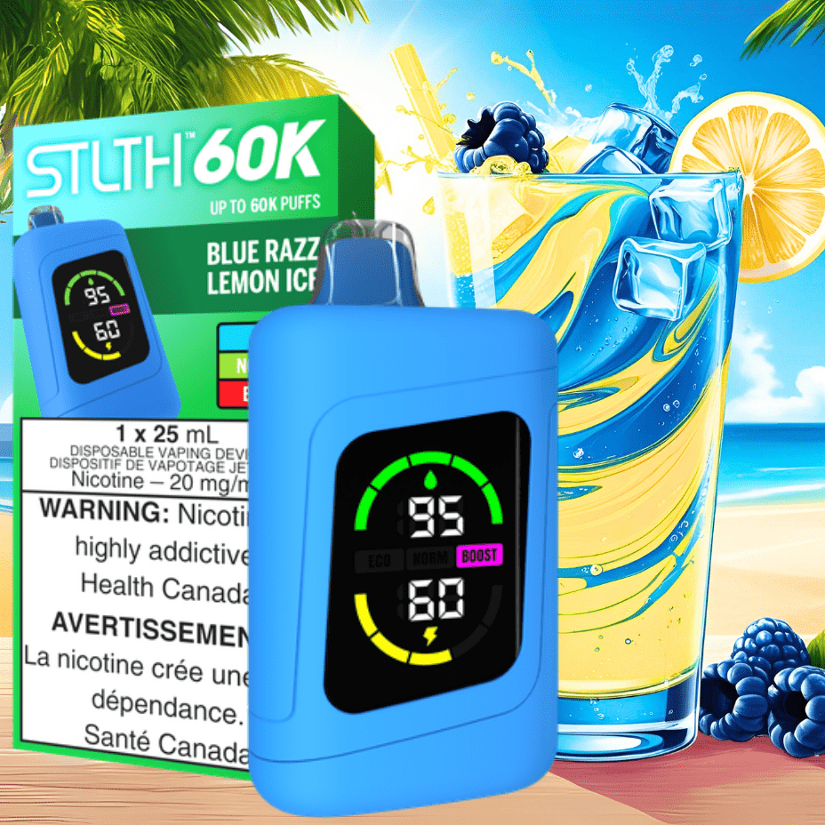 STLTH 60K Disposable Vape-Blue Razz Lemon Ice 20mg / 60000 Puffs Brandon Vape SuperStore and Cannabis Manitoba Canada