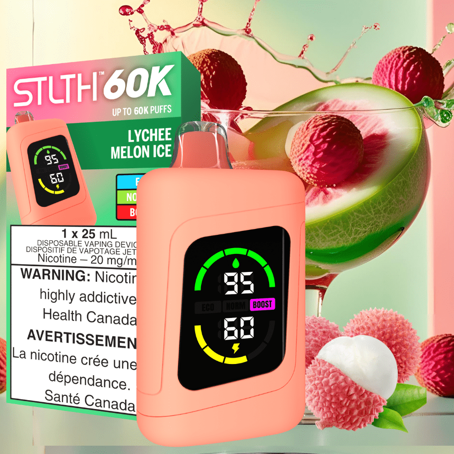 STLTH 60K Disposable Vape-Lychee Melon Ice 20mg / 60000 Puffs Brandon Vape SuperStore and Cannabis Manitoba Canada