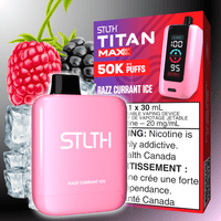 STLTH Titan Max 50k Disposable Vape-Razz Currant Ice in Manitoba 50000 Puffs Brandon Vape SuperStore and Cannabis Manitoba Canada