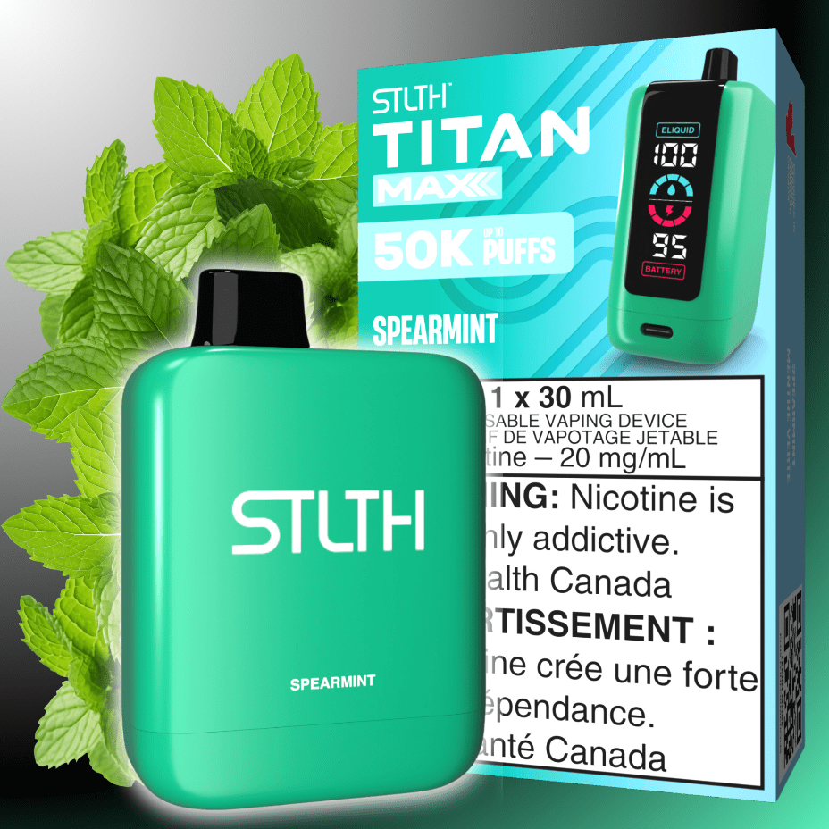 STLTH Titan Max 50k Disposable Vape-Spearmint in Manitoba 50000 Puffs Brandon Vape SuperStore and Cannabis Manitoba Canada