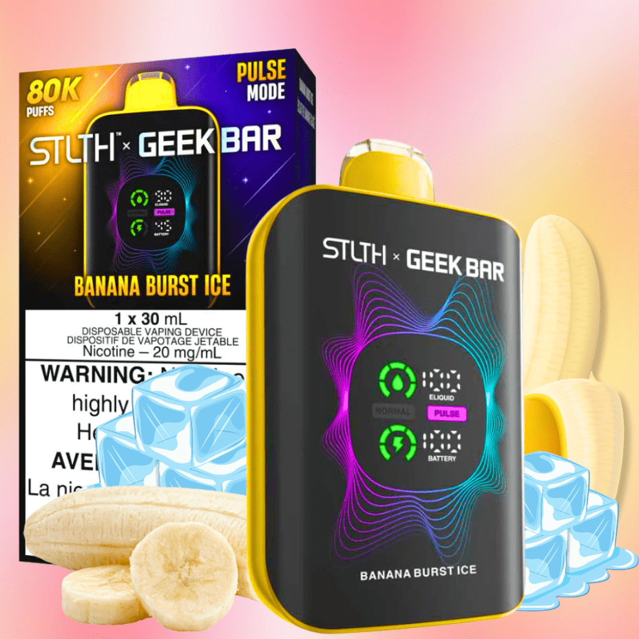 STLTH x Geek Bar 80K Disposable Vape-Banana Burst Ice Brandon Vape SuperStore and Cannabis Manitoba Canada