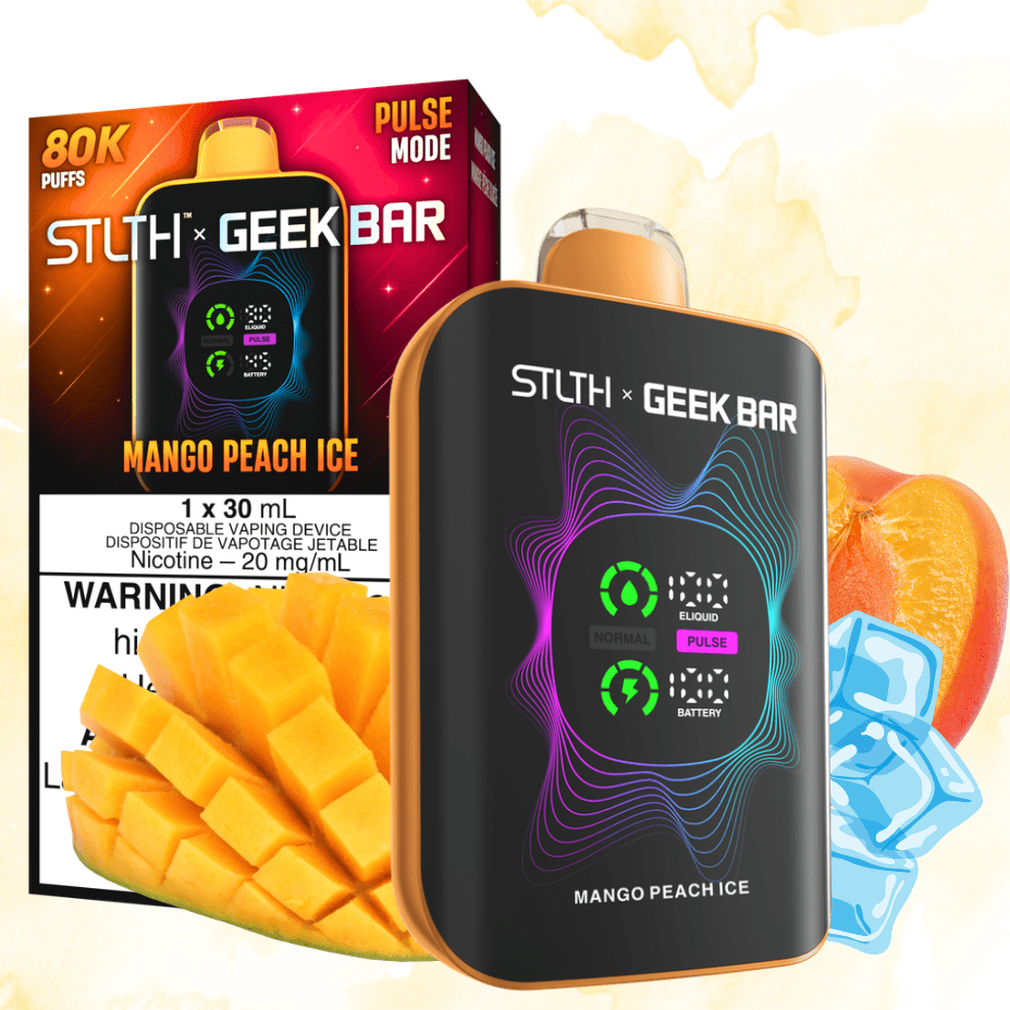 STLTH x Geek Bar 80K Disposable Vape-Mango Peach Ice in Brandon MB Brandon Vape SuperStore & Cannabis STLTH x Geek Bar 80K Disposable Vape-Mango Peach Ice in Brandon MB Brandon Vape SuperStore & Cannabis
