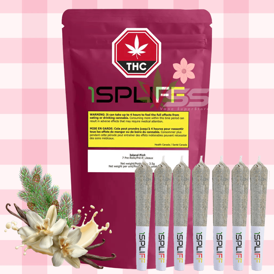 1Spliff - Island Pink Indica Pre-rolls 7x0.5g Brandon Vape SuperStore and Cannabis Manitoba Canada