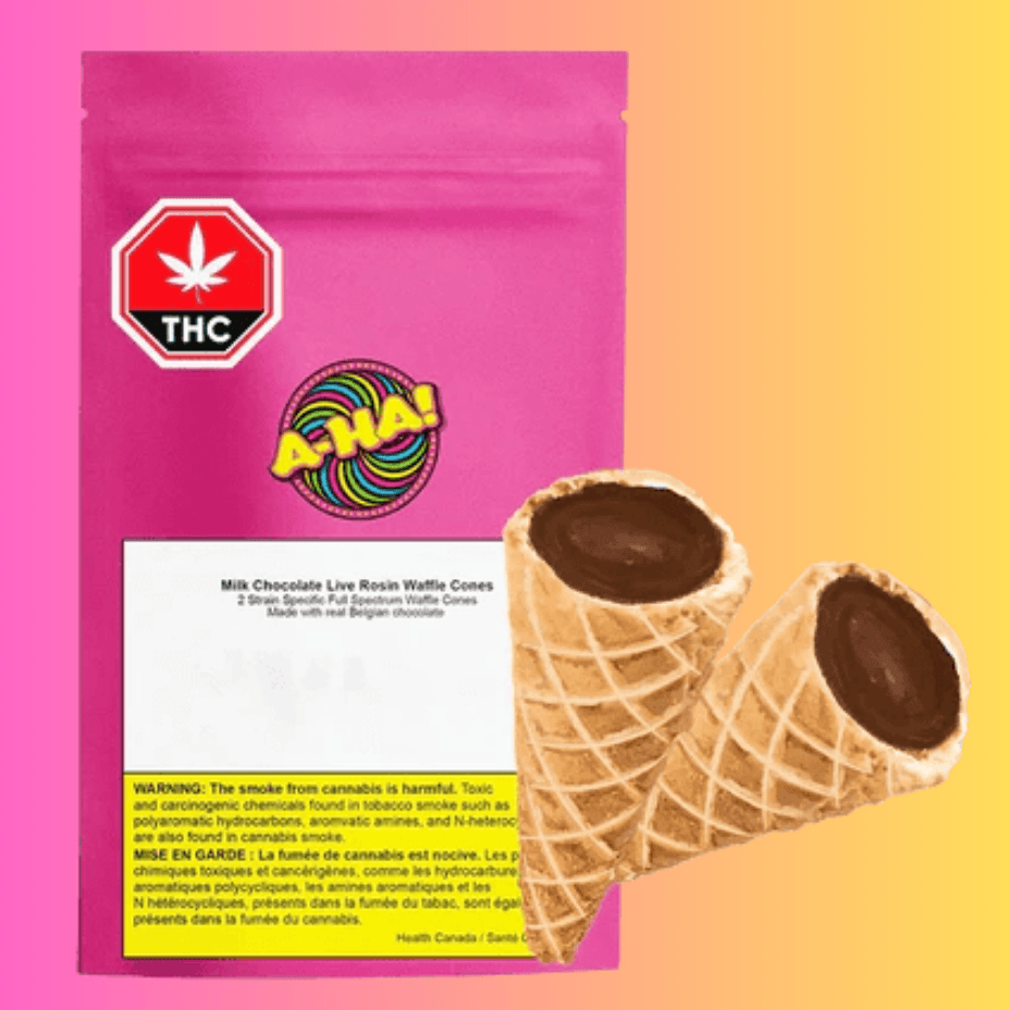 A-AH Chocolate Waffle Cones Live Rosin Edibles-10x10mg Brandon Vape SuperStore and Cannabis Manitoba Canada