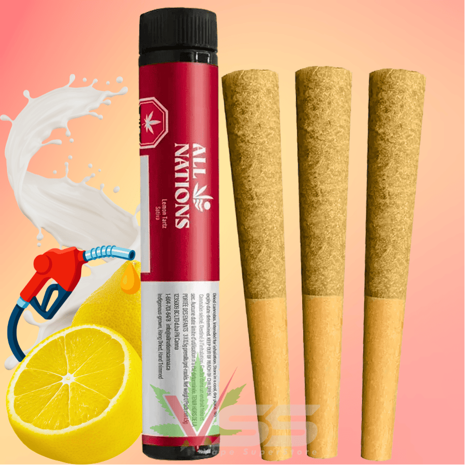 All Nations Lemon Tartz Sativa Craft Pre-Rolls - 3x0.5g Brandon Vape SuperStore and Cannabis Manitoba Canada