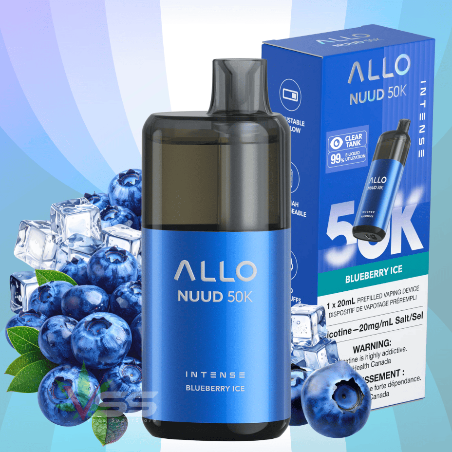 ALLO Nuud 50K Disposable Vape - Blueberry Ice Brandon Vape SuperStore and Cannabis Manitoba Canada