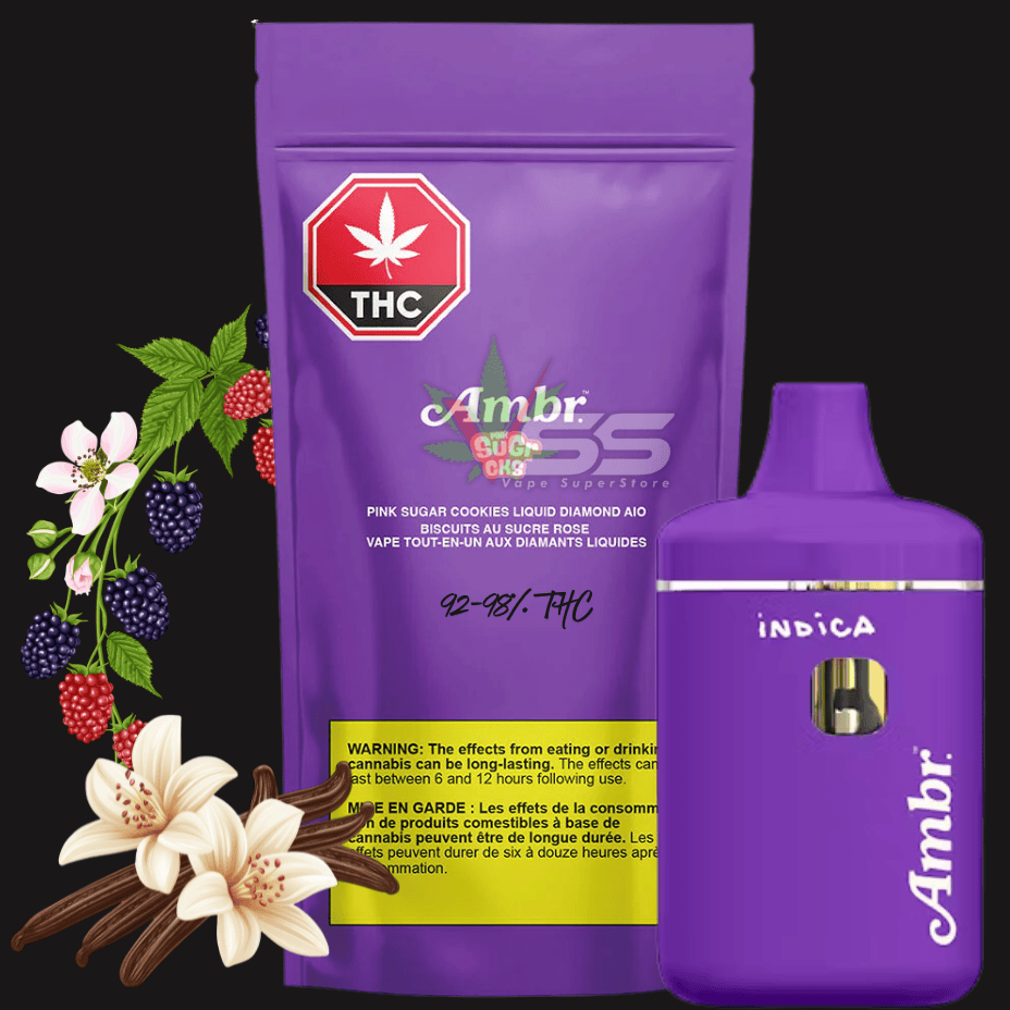 Ambr Pink Sugar Cks Liquid Diamonds AIO Disposable - 0.95g Brandon Vape SuperStore and Cannabis Manitoba Canada