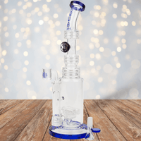 Aqua Glass 7mm 2-In-1 Dual Coil Perc Straight Tube 13" Brandon Vape SuperStore and Cannabis Manitoba Canada