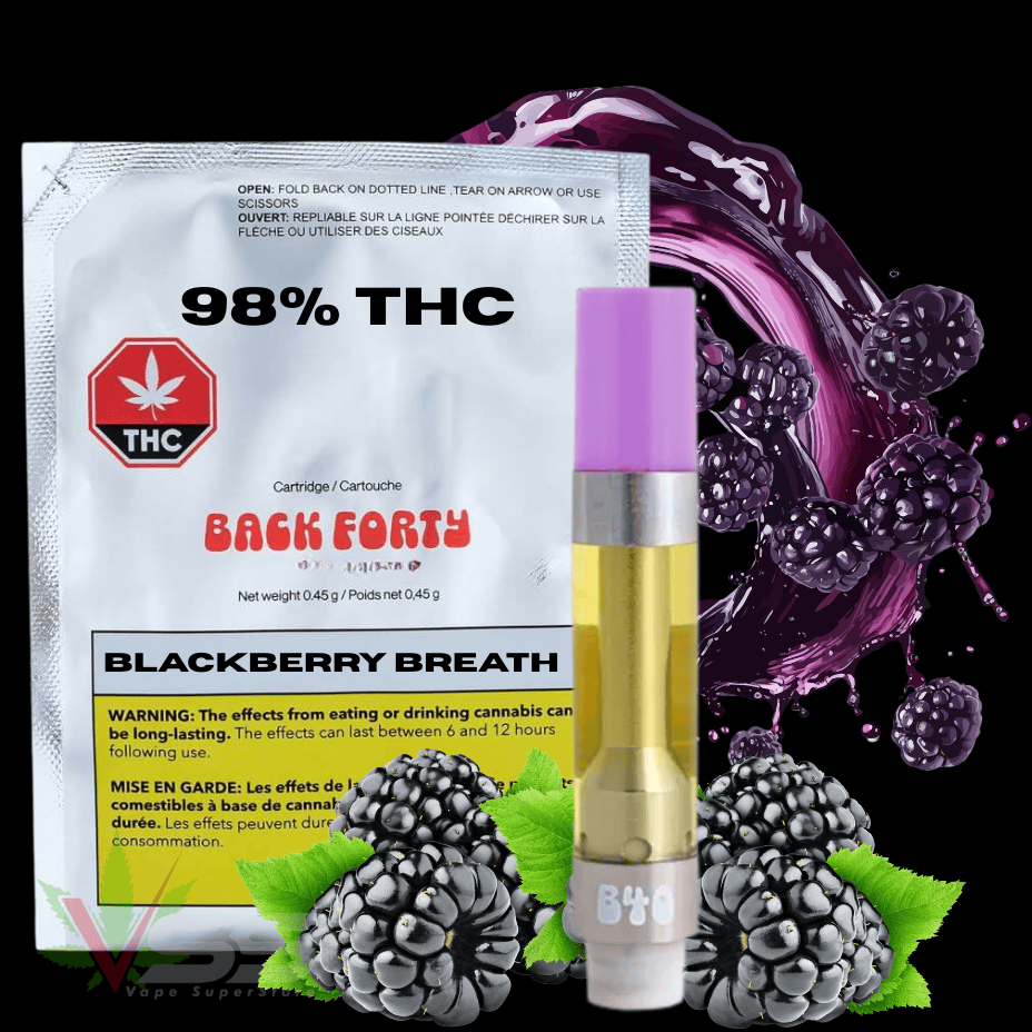 Back Forty Blackberry Breath Liquid Diamonds Indica 510 Cart - 0.95g Brandon Vape SuperStore and Cannabis Manitoba Canada