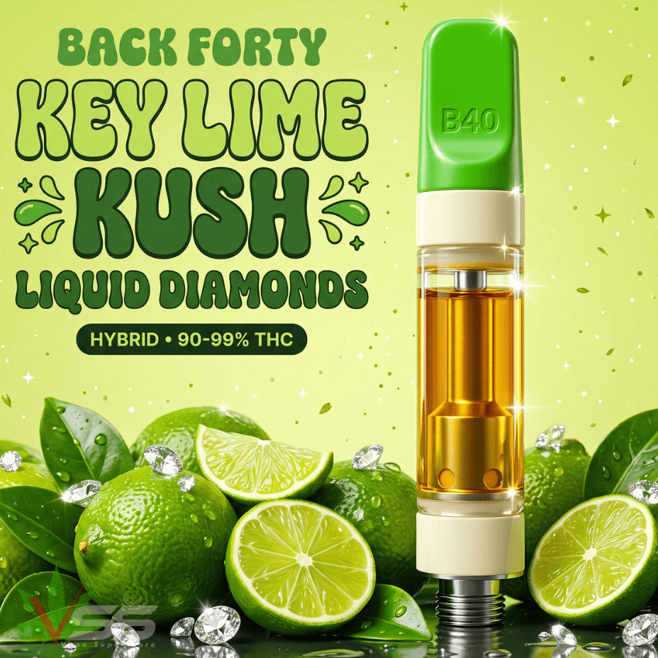 Back Forty Key Lime Kush Liquid Diamonds Hybrid 510 Cartridge - 0.95g Brandon Vape SuperStore and Cannabis Manitoba Canada