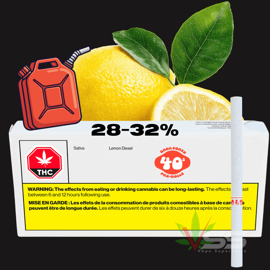Back Forty Lemon Diesel Sativa Pre-rolls 10x0.35g Brandon Vape SuperStore and Cannabis Manitoba Canada