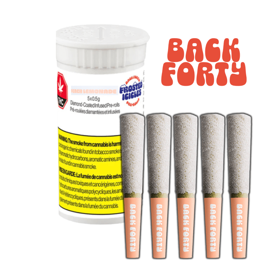 Back Forty Peach Lemonade Frosted Icicles Pre-rolls 5x0.5g 5x0.5g Brandon Vape SuperStore and Cannabis Manitoba Canada