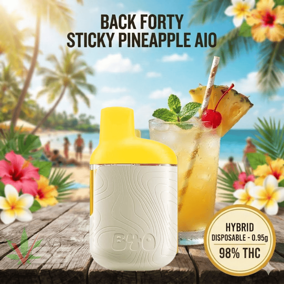 Back Forty Sticky Pineapple AIO Hybrid Disposable Vape - 0.95g Brandon Vape SuperStore and Cannabis Manitoba Canada