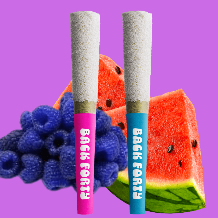 Back Forty Watermelon & Blue Razz Frosted Icicles Pre-rolls 2x1g 2x1.0g Brandon Vape SuperStore and Cannabis Manitoba Canada