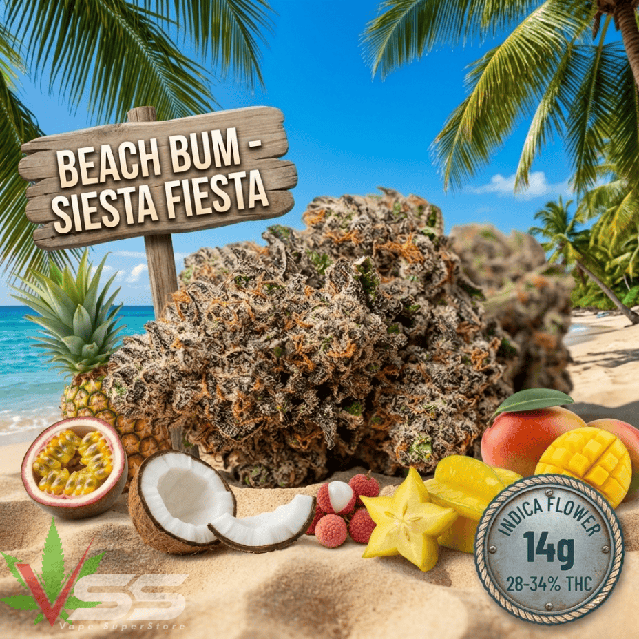 Beach Bum Siesta Fiesta Indica Flower-14g Brandon Vape SuperStore and Cannabis Manitoba Canada