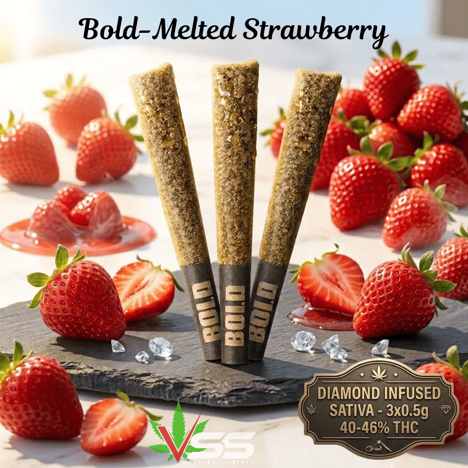 Bold Melted Strawberry DMD Infused Sativa CRAFT Pre-Rolls-3x0.5g Brandon Vape SuperStore and Cannabis Manitoba Canada