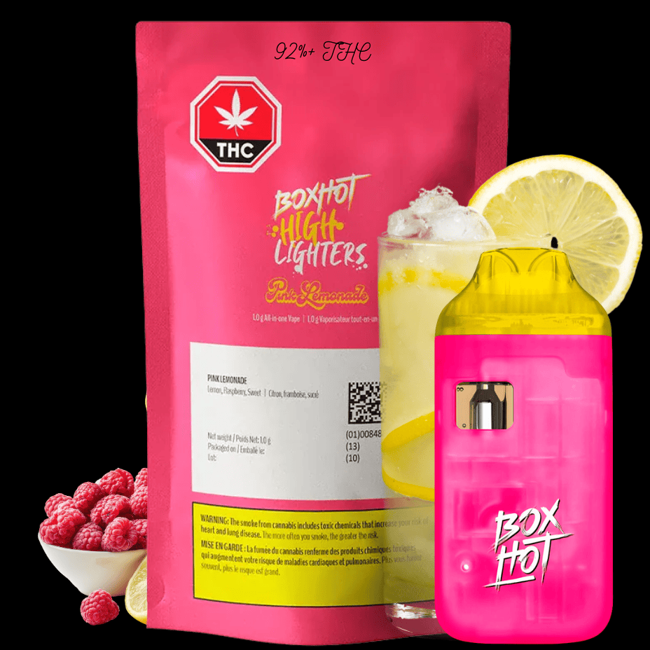 Boxhot Pink Lemonade Sativa AIO Disposable Vape-1g Brandon Vape SuperStore and Cannabis Manitoba Canada