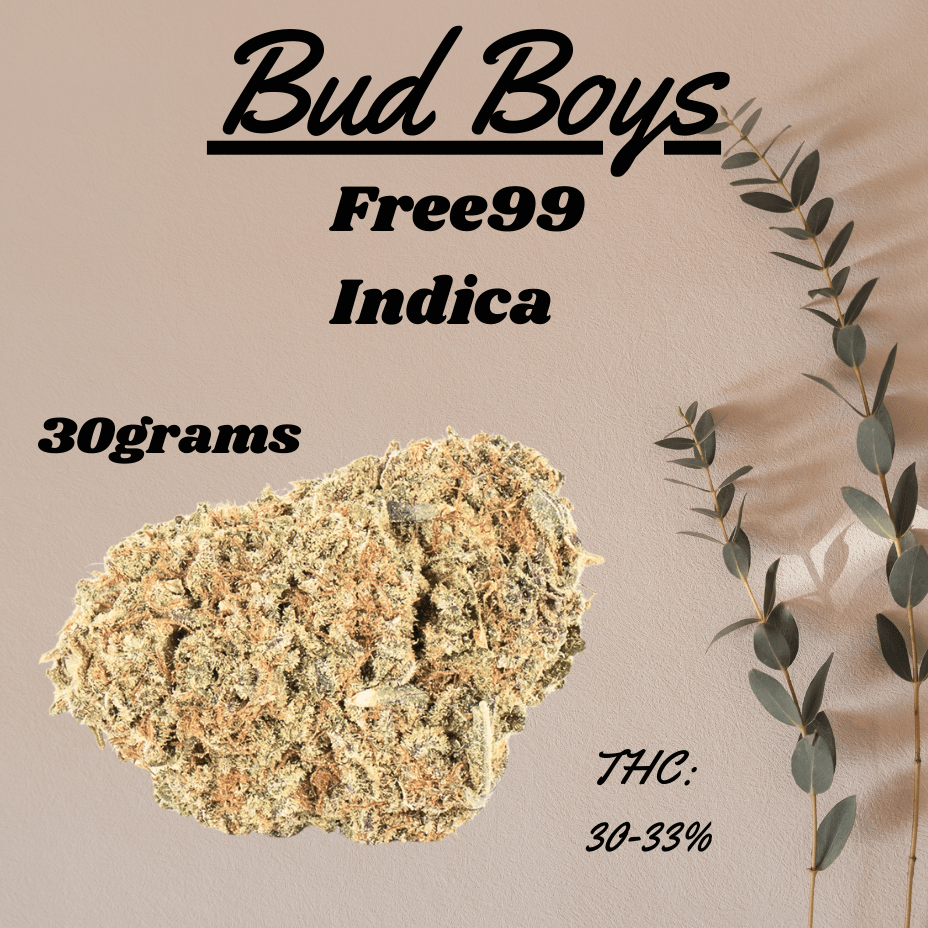 Bud Boys Free99 Indica Flower - 30g Brandon Vape SuperStore and Cannabis Manitoba Canada
