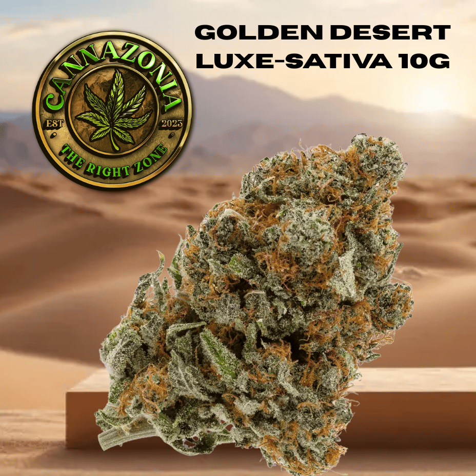 Cannazonia Golden Desert Luxe Sativa Flower-10g Brandon Vape SuperStore and Cannabis Manitoba Canada