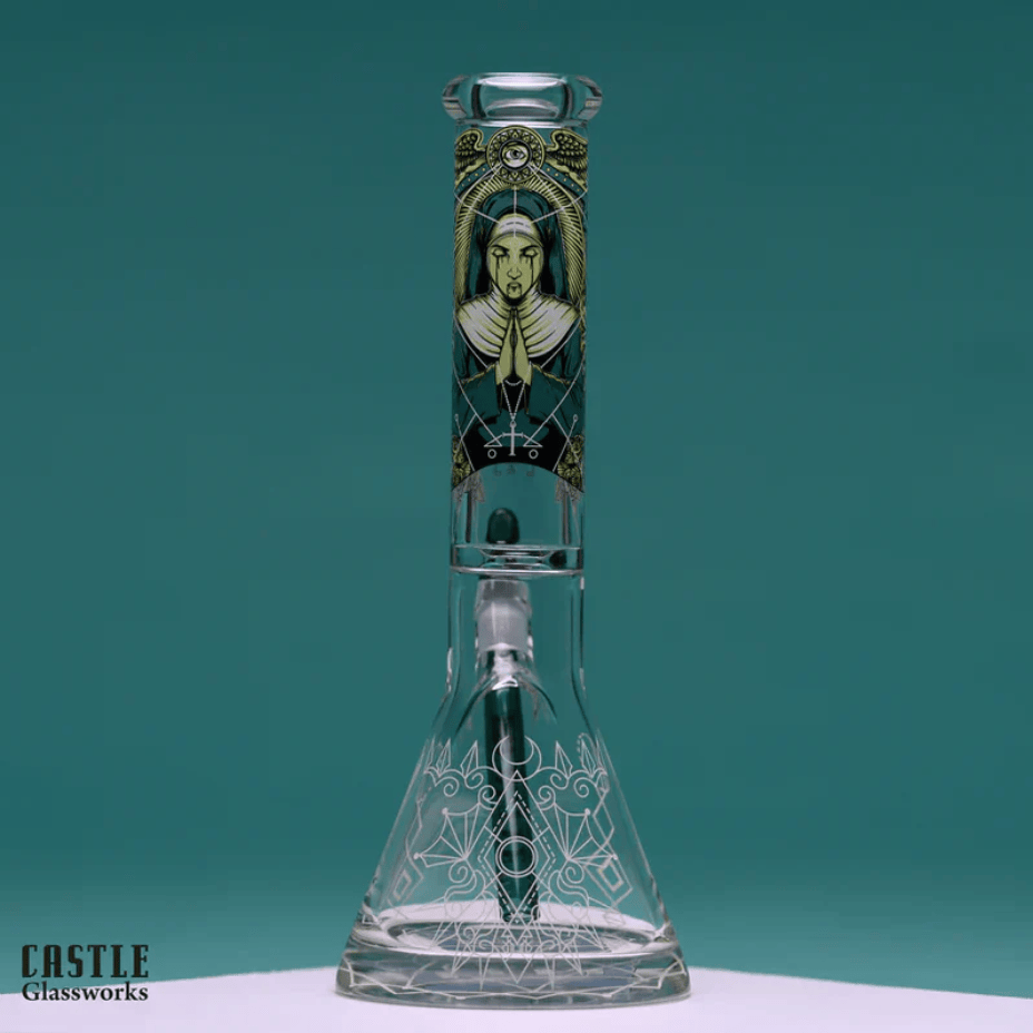 Castle Glass Occult 7mm Beaker Bong-14" Brandon Vape SuperStore and Cannabis Manitoba Canada