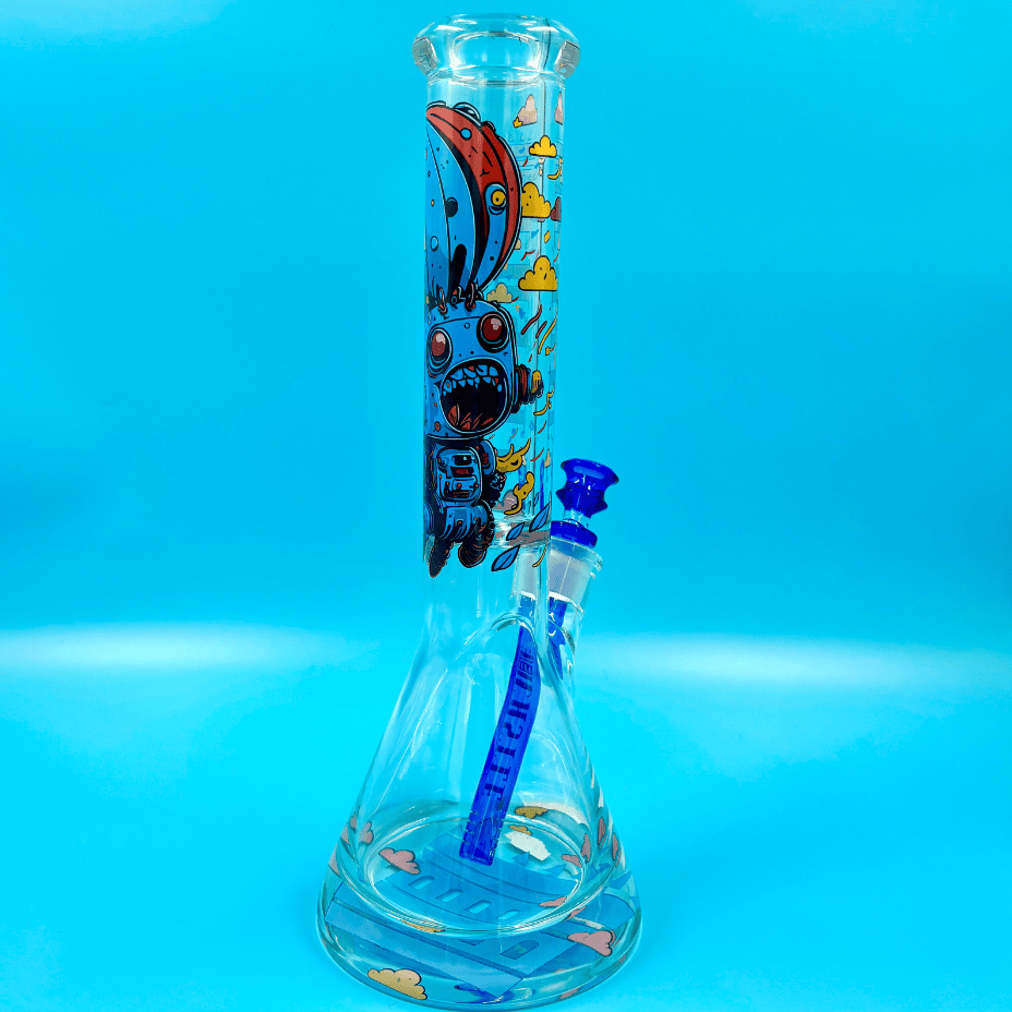 Castle Glassworks 15mm Robot Beaker 14" Brandon Vape SuperStore and Cannabis Manitoba Canada