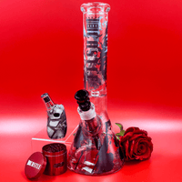 Castle Glassworks 9mm Raven Beaker 14" Brandon Vape SuperStore and Cannabis Manitoba Canada