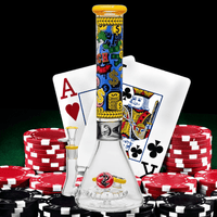 Cheech Glass 7mm Cash Out Beaker Bong w/UFO Perc 16" Yellow Brandon Vape SuperStore and Cannabis Manitoba Canada