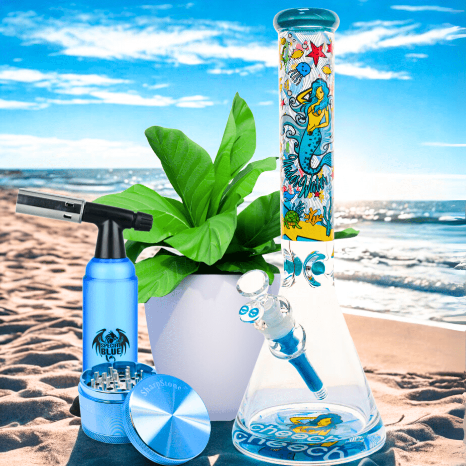Cheech Glass 9mm Mermaid Beaker 16" 16 Inches / 9mm / 12mm Base Brandon Vape SuperStore and Cannabis Manitoba Canada