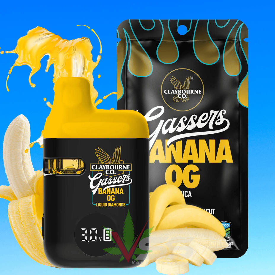 Clayborne Gassers Banana OG Liquid Diamonds Sativa AIO - 0.95g Brandon Vape SuperStore and Cannabis Manitoba Canada
