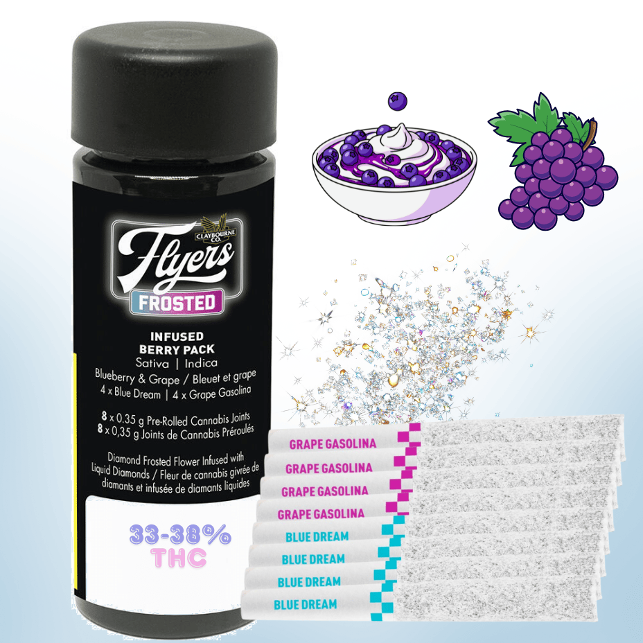 Claybourne - Flyers Frosted Berry Pack Infused Pre-rolls - 8x0.35g Brandon Vape SuperStore and Cannabis Manitoba Canada