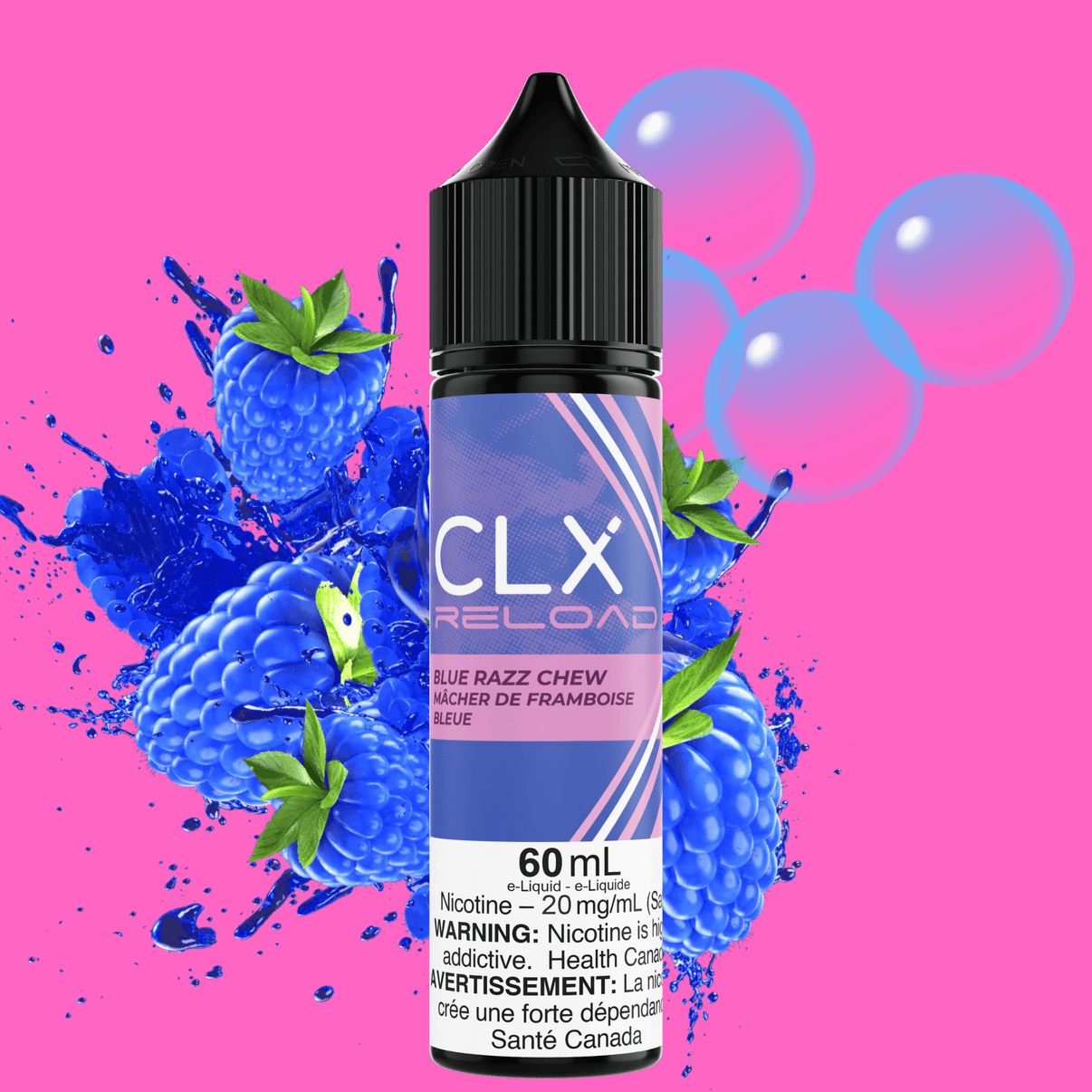 CLX Reload 60ml Salt-Blue Razz Chew 60ml / 20mg Brandon Vape SuperStore and Cannabis Manitoba Canada