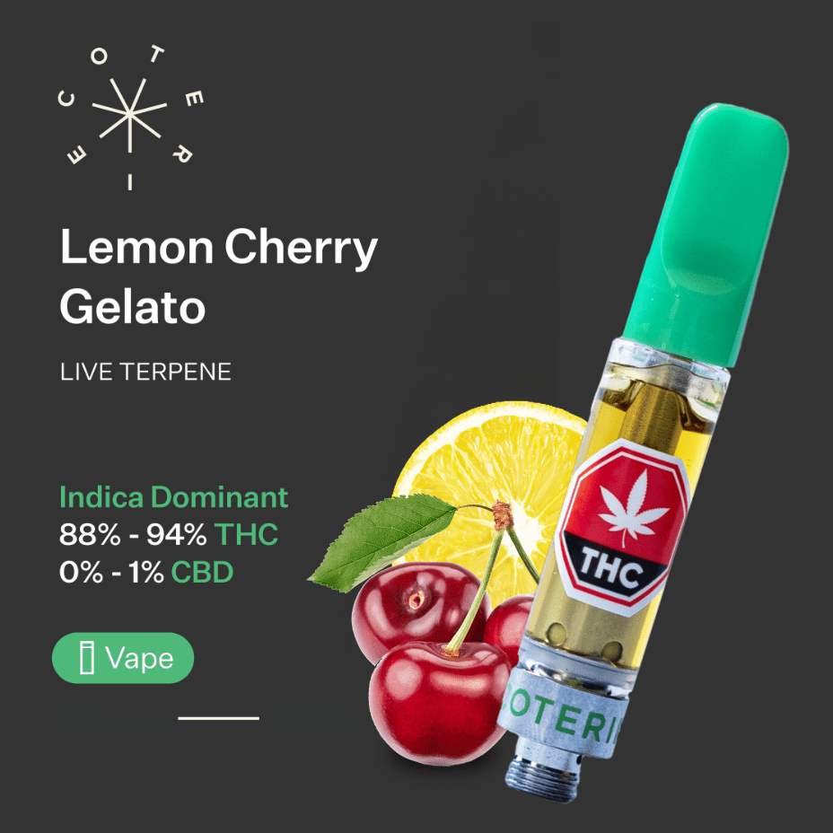 Coterie Lemon Cherry Gelato Live Terpene Vape Cartridge - 1g 1g Brandon Vape SuperStore and Cannabis Manitoba Canada