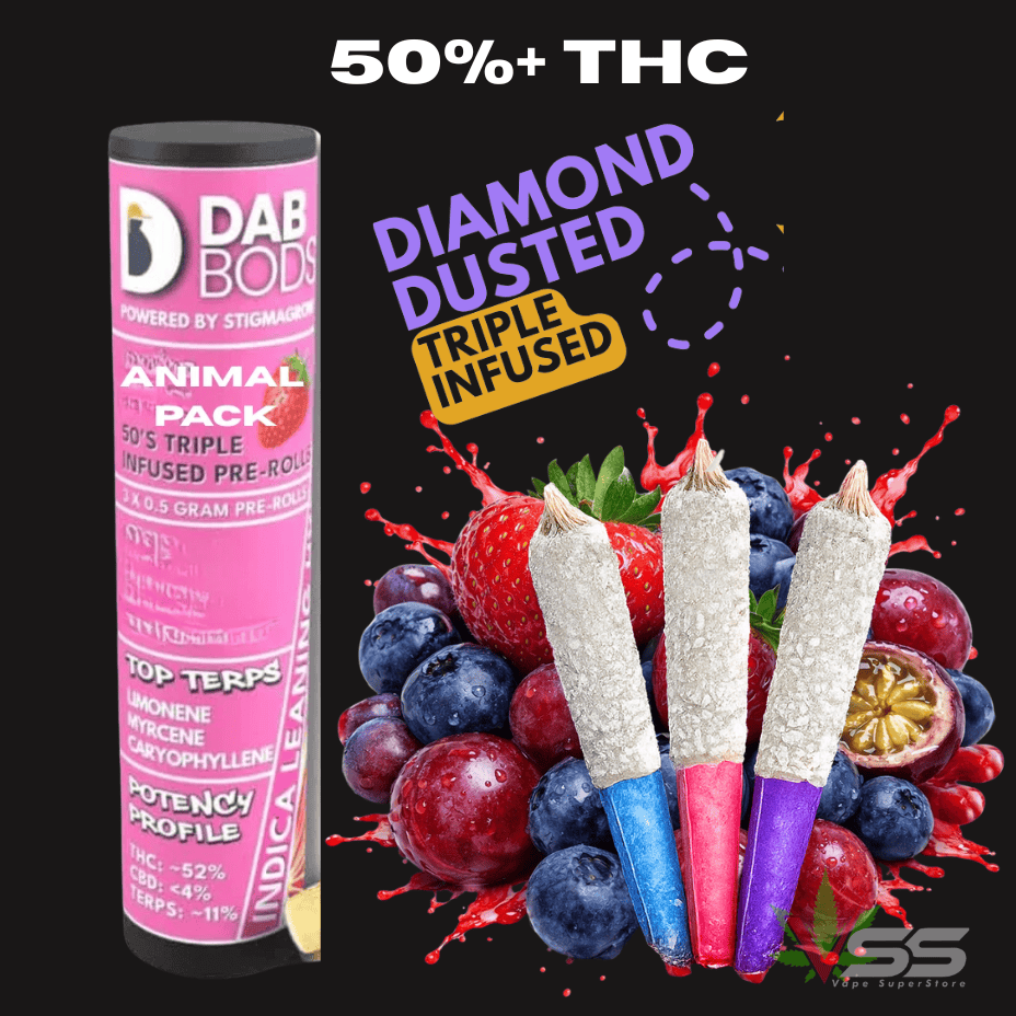 Dab Bods Animal Pack 50's+ Triple Infused Pre-Rolls-3x0.5g Brandon Vape SuperStore and Cannabis Manitoba Canada