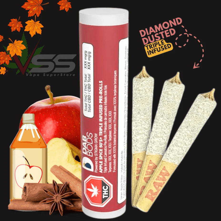 Dab Bods Apple Spice 50's Triple Infused Pre-Rolls-3x0.5g 3x0.5g Brandon Vape SuperStore and Cannabis Manitoba Canada