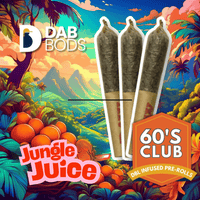 Dab Bods Jungle Juice 60's DBL Infused Hybrid Pre-Rolls-3x0.5g Brandon Vape SuperStore and Cannabis Manitoba Canada