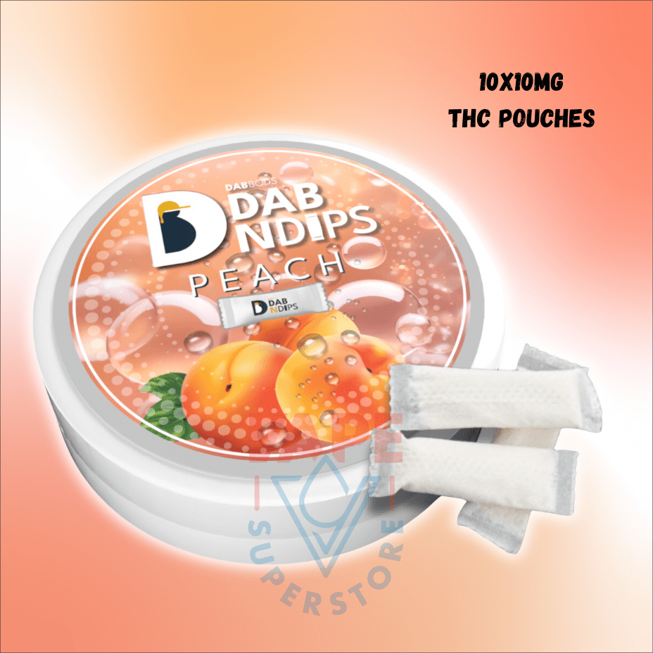 Dab Bods Peach THC Pouches 10x10mg Brandon Vape SuperStore and Cannabis Manitoba Canada