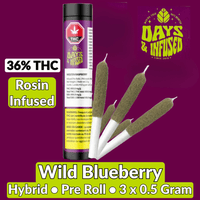 Days & Infused Wild Blueberry Infused Pre-Rolls-3x0.5g Brandon Vape SuperStore and Cannabis Manitoba Canada