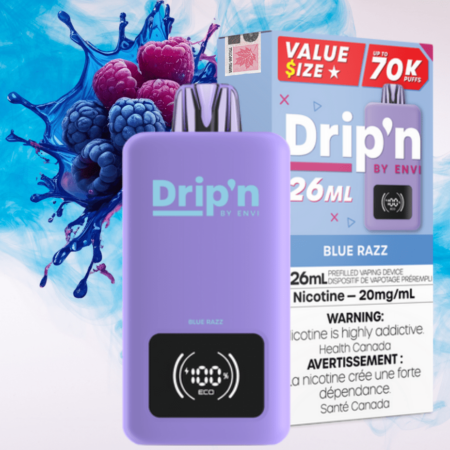 Drip'n by Envi 70K Disposable Vape - Blue Razz Brandon Vape SuperStore and Cannabis Manitoba Canada