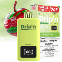 Drip'n by Envi 70K Disposable Vape - Green Apple Brandon Vape SuperStore and Cannabis Manitoba Canada