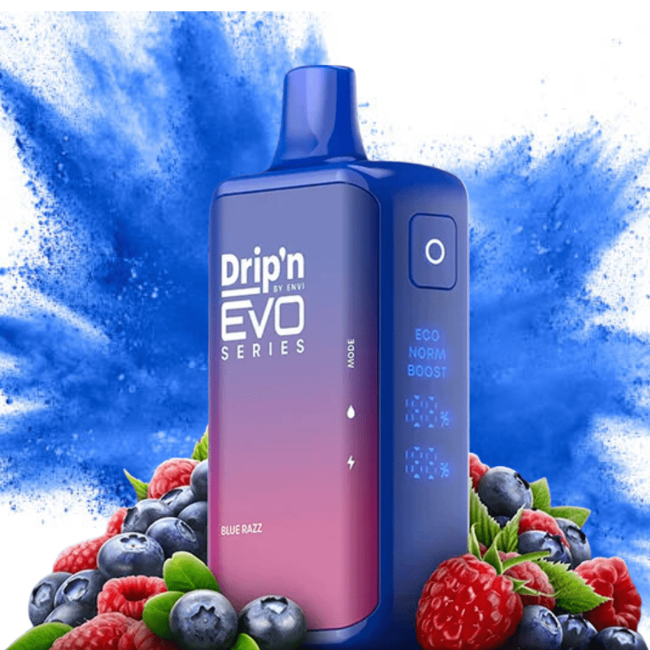Drip'n by Envi EVO 28k Disposable Vape-Blue Razz 28000 Puffs / 20mg Brandon Vape SuperStore and Cannabis Manitoba Canada