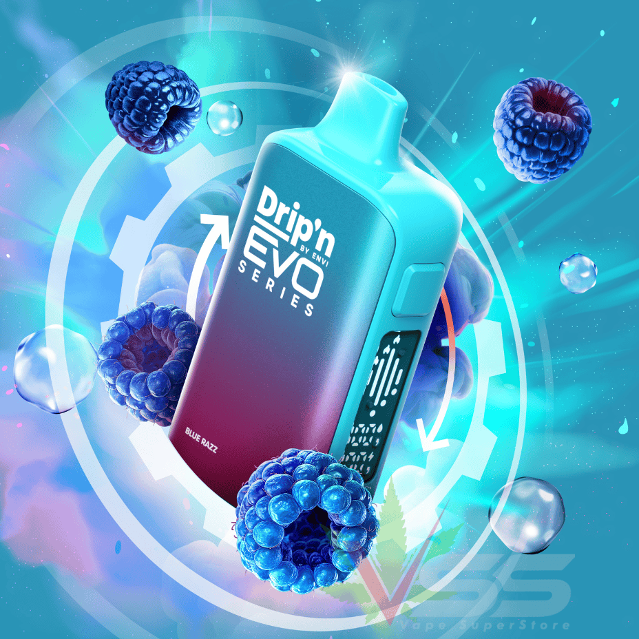 Drip'n by Envi Evo 63K Disposable Vape-Blue Razz Brandon Vape SuperStore and Cannabis Manitoba Canada