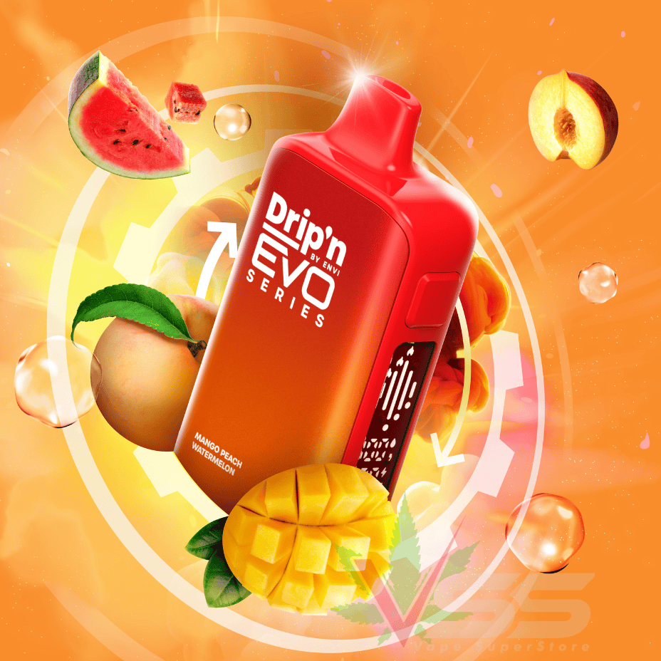 Drip'n by Envi Evo 63K Disposable Vape-Mango Peach Watermelon Brandon Vape SuperStore and Cannabis Manitoba Canada