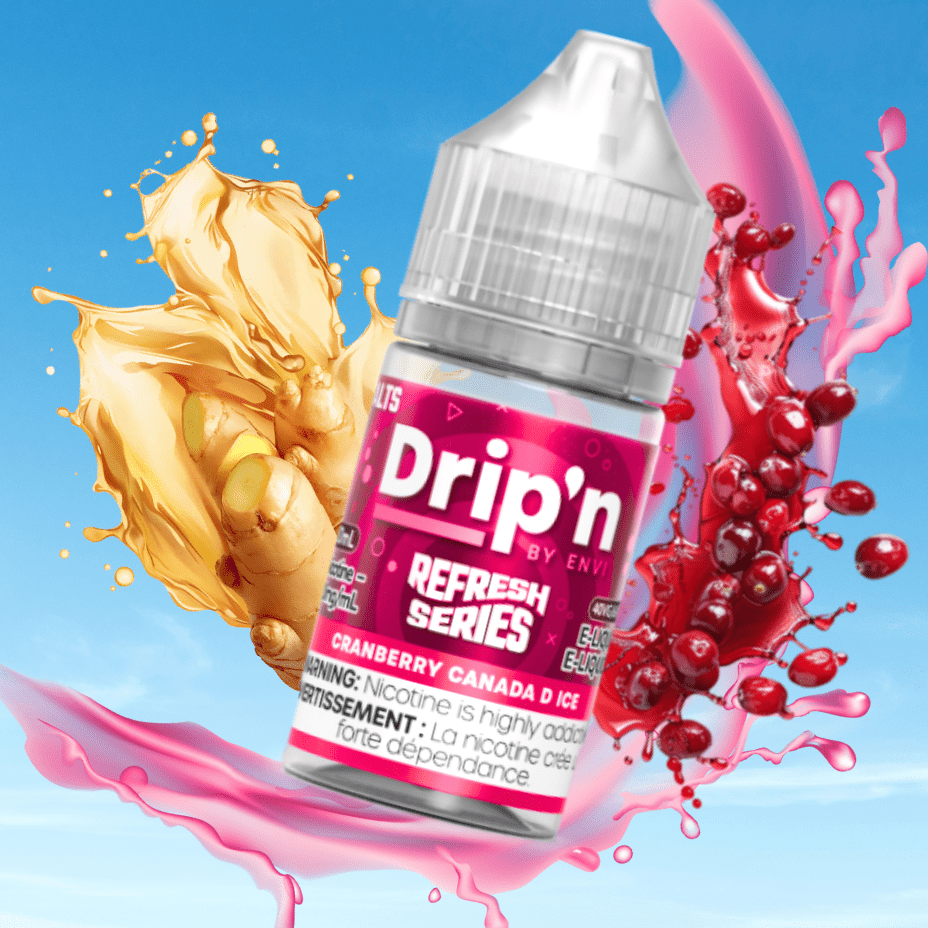 Drip'n by Envi Refresh Salt - Cranberry Canada D Ice 20mg Brandon Vape SuperStore and Cannabis Manitoba Canada