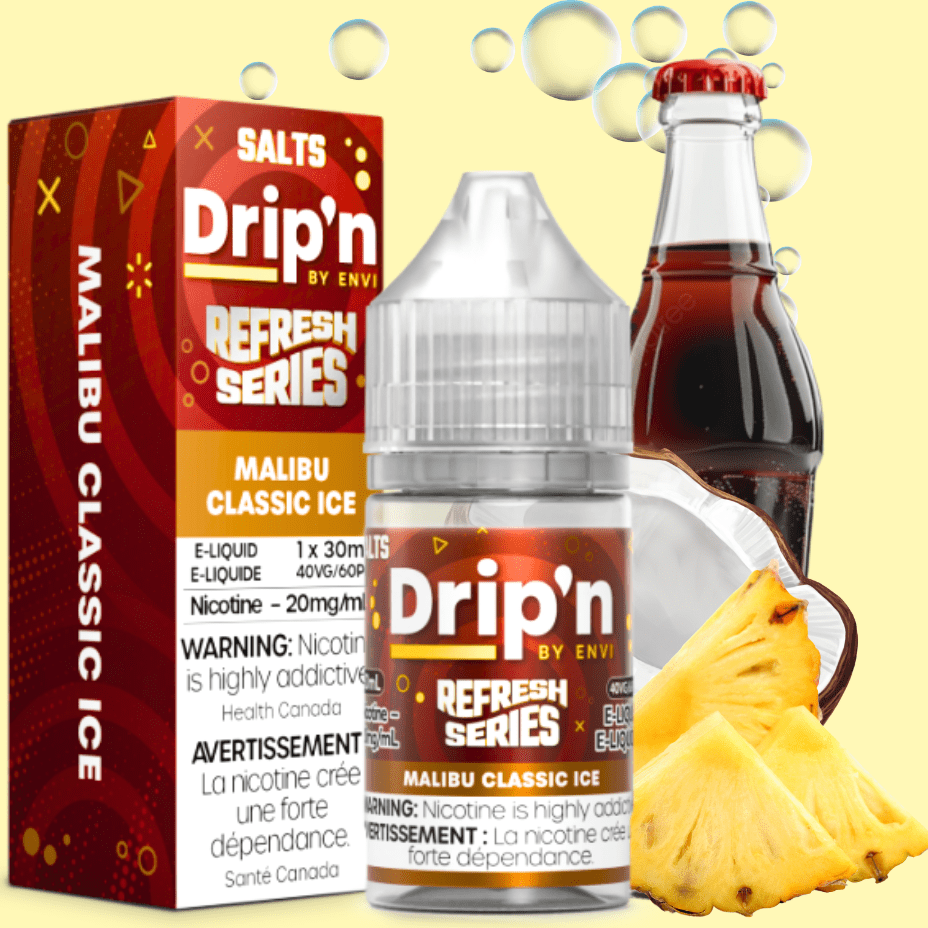 Drip'n by Envi Refresh Salt - Malibu Classic Ice 20mg Brandon Vape SuperStore and Cannabis Manitoba Canada