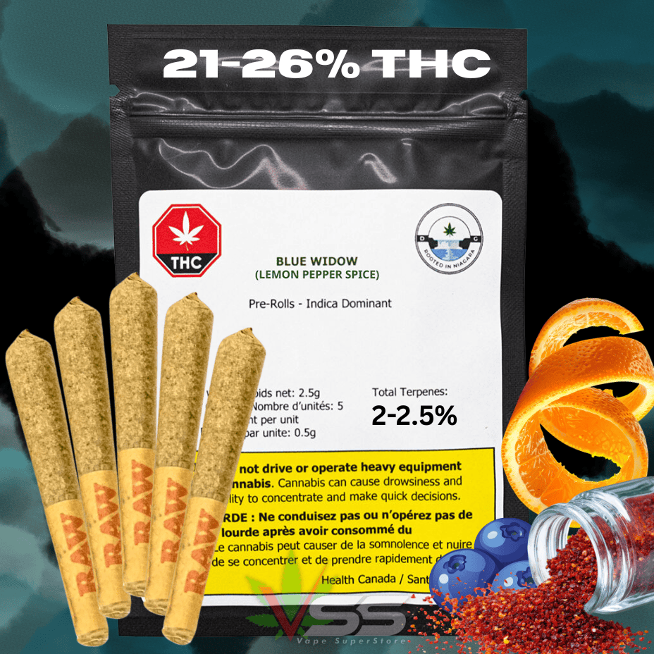 Dykstra Greenhouses Blue Widow Indica Pre-Rolls - 5x0.5g Brandon Vape SuperStore and Cannabis Manitoba Canada