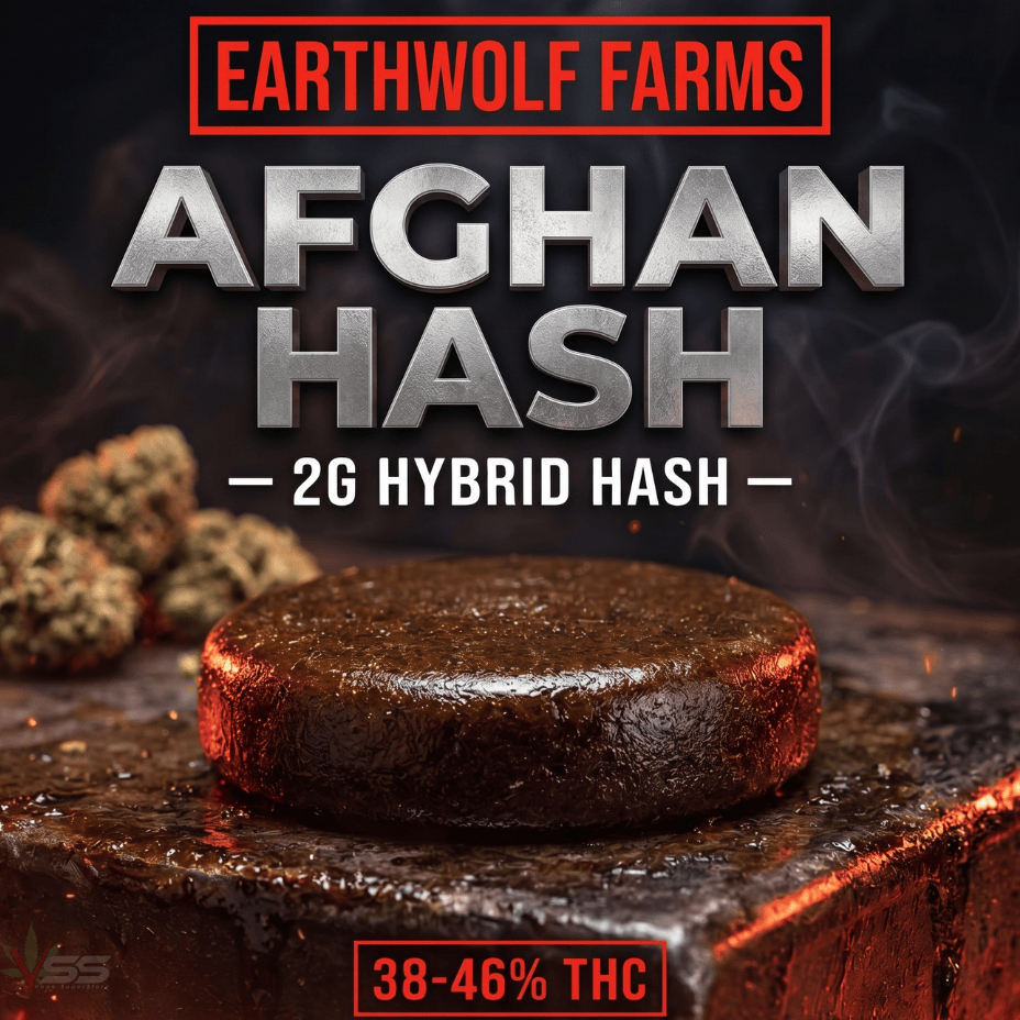 EarthWolf Farms Afghan Hash Hybrid - 2g Brandon Vape SuperStore and Cannabis Manitoba Canada