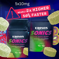 Edison Sonics Kiwi Berry Burst 1:1 CBD:THC Gummies-50mg Brandon Vape SuperStore and Cannabis Manitoba Canada